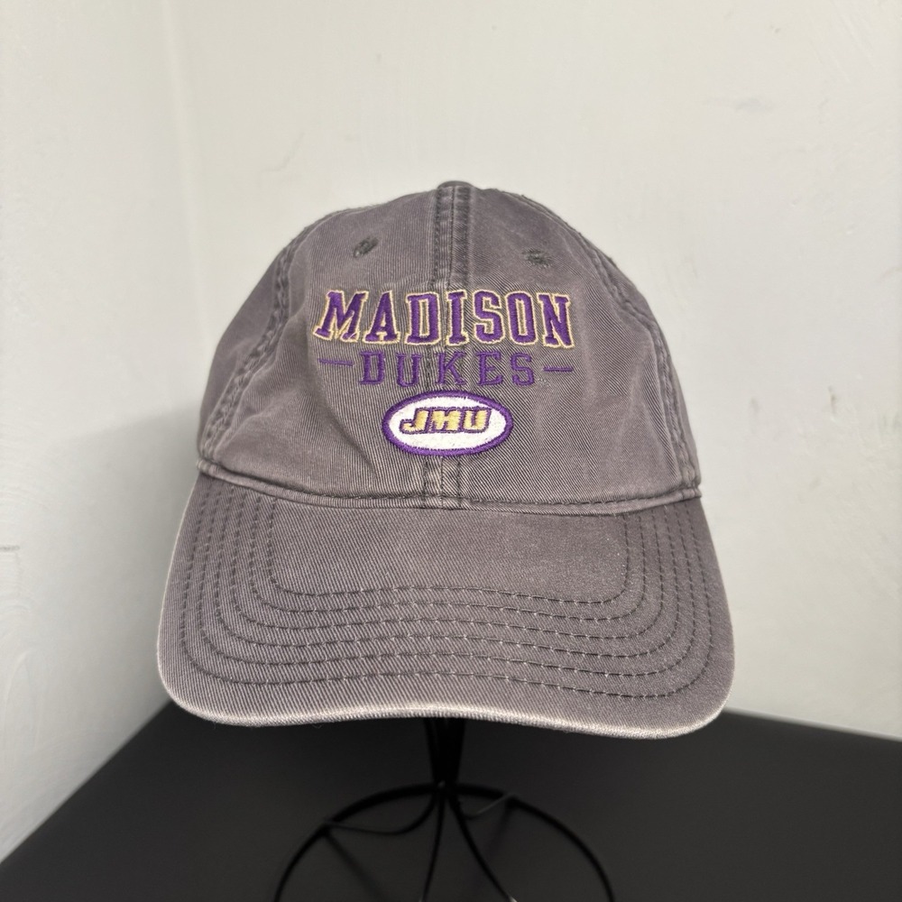 JMU James Madison Dukes NCAA Hat Cap Logo Strapback Legacy Purple Gray Football